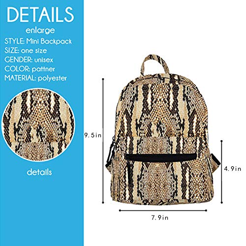 Mini Backpack Purse Snakeskin Leather Satchel School Bag Casual Travel Daypack for Women Girls