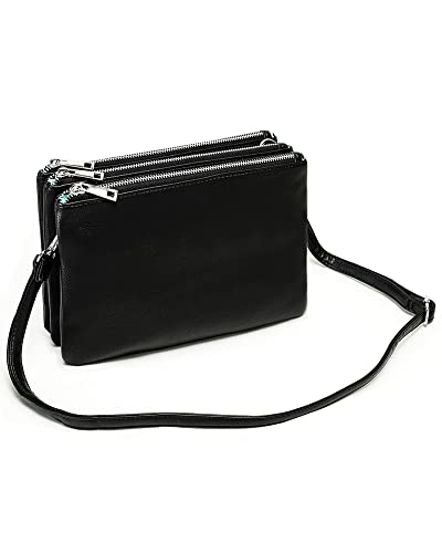 MOMINSIDE Crossbody Purses for Women, Leather Crossbody Bags Handbags, Black