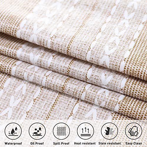 Vonabem 100% Waterproof Rectangle PVC Tablecloth, Vinyl Table Cloth Cover Oil Proof Spill Proof Wipeable Table Cloths for Indoor and Outdoor Use(Brown,52X70IN)