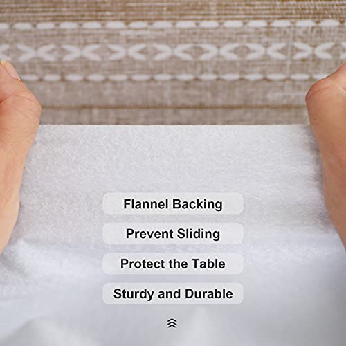 Vonabem 100% Waterproof Rectangle PVC Tablecloth, Vinyl Table Cloth Cover Oil Proof Spill Proof Wipeable Table Cloths for Indoor and Outdoor Use(Brown,52X70IN)