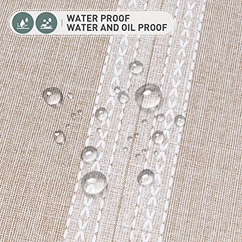 Vonabem 100% Waterproof Rectangle PVC Tablecloth, Vinyl Table Cloth Cover Oil Proof Spill Proof Wipeable Table Cloths for Indoor and Outdoor Use(Brown,52X70IN)