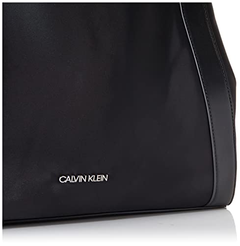 Calvin Klein Reyna Novelty Large Triple Compartment Shoulder Bag, Black/Silver