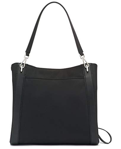 Calvin Klein Reyna Novelty Large Triple Compartment Shoulder Bag, Black/Silver