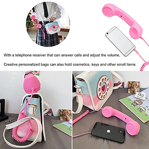 New Women's Shoulder Bag, Creative and Funny Personality Bag, Color Simulation Phone Messenger Bag, with A Microphone That Can Answer Calls, Can Adjust The Volume Bag, Large-capacity Handbag