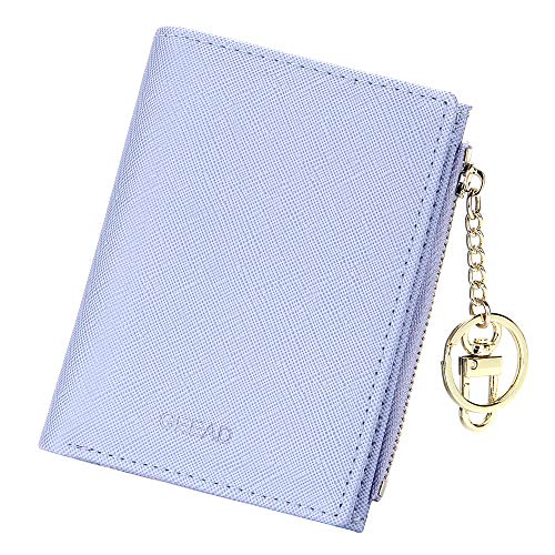 FEITH&FELLY Small Bifold Wallet for Women Zipper Coin Purse Credit Card Holder