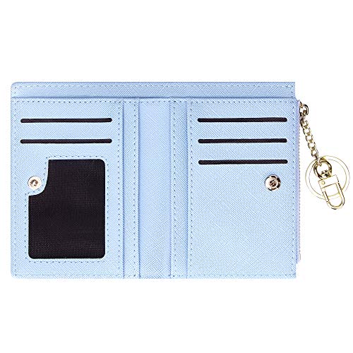 FEITH&FELLY Small Bifold Wallet for Women Zipper Coin Purse Credit Card Holder