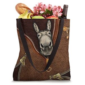 Funny Donkey Zipper-Leather-Bag Donkey Lover Tote Bag