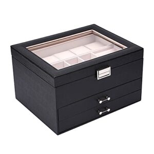 jewelry organizer, watch box with jewelry storage box jewelry cases storage and organize 4 layer jewelry box watch storage case/black