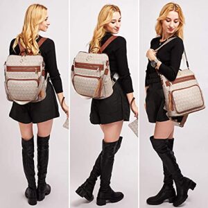 MKP Women Fashion Backpack Wallet Purse 4 Sets