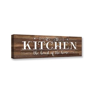 vintage kitchen canvas wall art | rustic kitchen rules prints farmhouse signs framed | family sign kitchen wall decor (5.5 x 16.5 inch, kitchen-01)