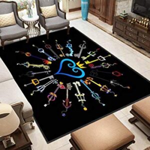 Kingdom Hearts Keyblades Area Rugs Non-Slip Floor Mat Doormats Home Runner Rug Carpet for Bedroom Indoor Outdoor Kids Play Mat Nursery Throw Rugs Yoga Mat