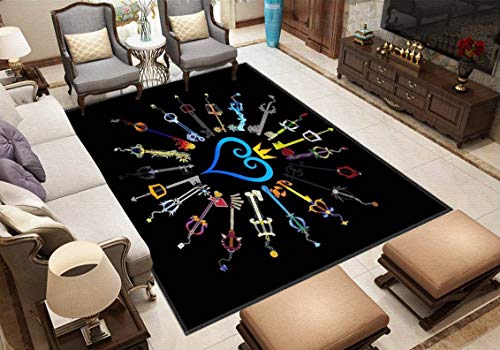 Kingdom Hearts Keyblades Area Rugs Non-Slip Floor Mat Doormats Home Runner Rug Carpet for Bedroom Indoor Outdoor Kids Play Mat Nursery Throw Rugs Yoga Mat