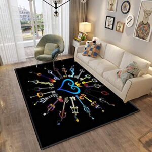 Kingdom Hearts Keyblades Area Rugs Non-Slip Floor Mat Doormats Home Runner Rug Carpet for Bedroom Indoor Outdoor Kids Play Mat Nursery Throw Rugs Yoga Mat