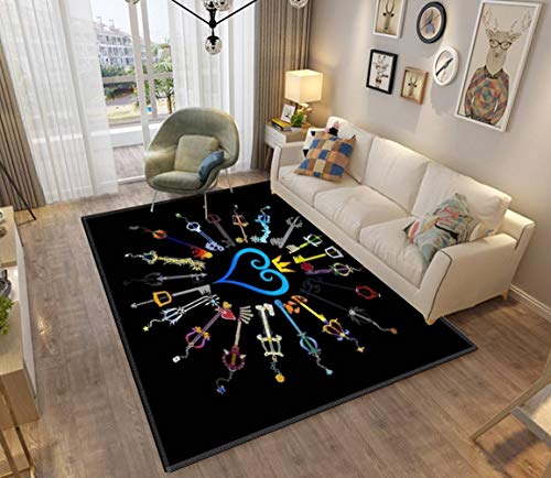 Kingdom Hearts Keyblades Area Rugs Non-Slip Floor Mat Doormats Home Runner Rug Carpet for Bedroom Indoor Outdoor Kids Play Mat Nursery Throw Rugs Yoga Mat