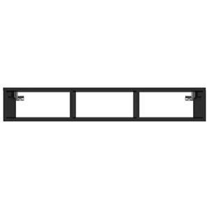 vidaXL Wall Shelf High Gloss Kitchen Wall-Mounted Floating Hanging TV Cabinet CD Shelf Bookcase Display Furniture Black Engineered Wood