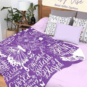 InnoBeta Purple Butterfly Gifts for Butterfly Lovers for Women & Girls, 50"x 65" Flannel Throw Blanket, Perfect for Birthday, Christmas, Mother's Day