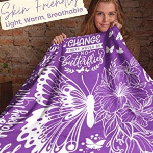 InnoBeta Purple Butterfly Gifts for Butterfly Lovers for Women & Girls, 50"x 65" Flannel Throw Blanket, Perfect for Birthday, Christmas, Mother's Day