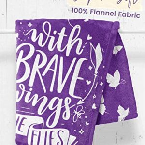 InnoBeta Purple Butterfly Gifts for Butterfly Lovers for Women & Girls, 50"x 65" Flannel Throw Blanket, Perfect for Birthday, Christmas, Mother's Day