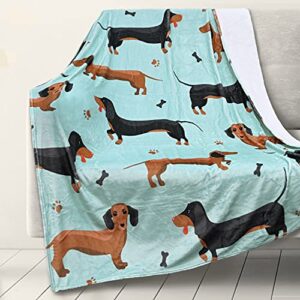 rosielily dachshund blanket dachshund throw blanket dog throw blankets fleece dog blanket for couch kids dog print blanket for adults kids warm fuzzy throw blanket for couch,sofa,bedroom(50wx60l)