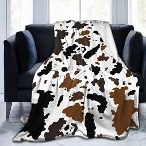 artfuy cow print blanket microfiber fleece throw blanket lightweight soft cozy sherpa plush bed blankets for bed chair sofa couch bedroom 40″x50″