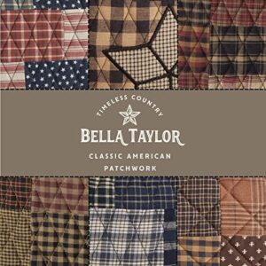 Bella Taylor Ironstone Modern Wristlet Quilted Cotton Country Patchwork Cell Phone Wallet; Chestnut, Khaki and Black