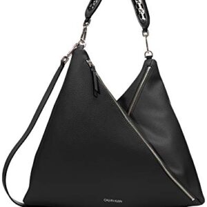 Calvin Klein Geo Rocky Road Hobo, Black/Silver