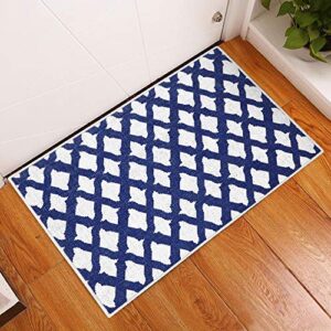 SUSSEXHOME Floral Collection 2 x 3 Foot Heavy Duty Low Pile Rug Runner - Ultra-Thin Non Slip Area Rug - Washable Cotton Indoor Rug for Front Door Foyer Rug for Entryway