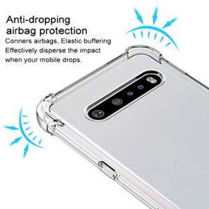 Osophter for LG V60 ThinQ Case, LG V60 Case Clear Transparent Reinforced Corners TPU Shock-Absorption Flexible Cell Phone Cover for LG V60 ThinQ(Clear)
