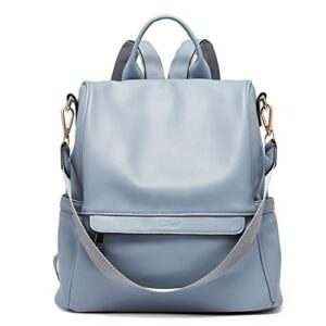 cluci womens backpack purse fashion leather ladies travel large designer convertible shoulder bags blue