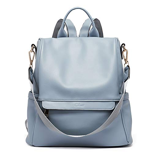 CLUCI Womens Backpack Purse Fashion Leather Ladies Travel Large Designer Convertible Shoulder Bags Blue