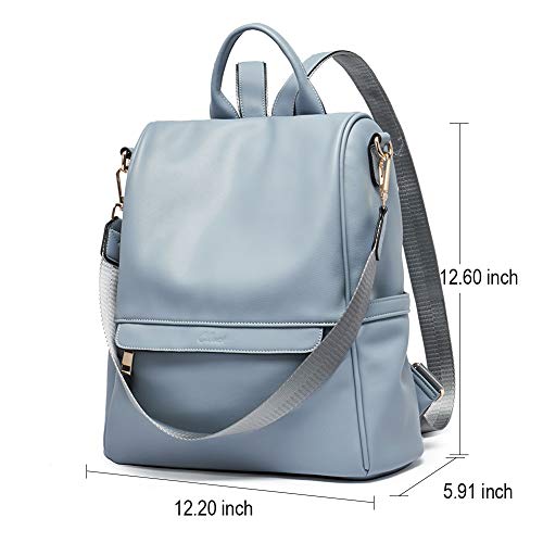 CLUCI Womens Backpack Purse Fashion Leather Ladies Travel Large Designer Convertible Shoulder Bags Blue