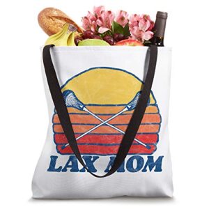 Lax Mom Vintage X Crossed Lacrosse Sticks 80s Sunset Retro Tote Bag