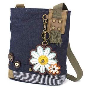 chala women handbag patch crossbody – daisy – denim