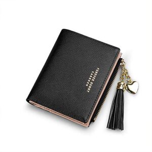 womens small wallet mini purse bifold slim card case holder zipper coin pocket