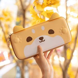 Geekshare Cute Dog Ear Carry Case Compatible with Nintendo Switch/Switch OLED - Portable Hardshell Slim Travel Carrying Case fit Switch Console and Accessories-A Removable Wrist Strap