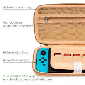 Geekshare Cute Dog Ear Carry Case Compatible with Nintendo Switch/Switch OLED - Portable Hardshell Slim Travel Carrying Case fit Switch Console and Accessories-A Removable Wrist Strap