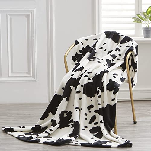 Cow Print Blanket Soft Warm Plush Cow Blankets and Throws Lightweight Cozy Cows Plush Blanket Flannel Cow Throw Sofa Bedroom Couch Camping Travel Blanket Perfect Cow Gift Kids Adults 50x60 inch