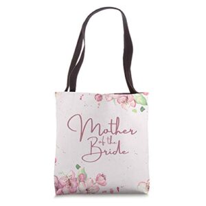 mother of the bride pink cherry blossom floral tote bag