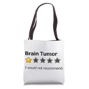 brain tumor not recommended happy survivor graphic tote bag