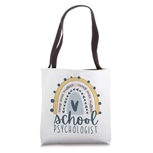 every voice matters rainbow psych school psychologist tote bag