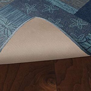 Brumlow MILLS Ocean Collage Sea Shell Print Area Rug for Living Room, Dining Room, Kitchen, Bedroom and Contemporary Home Décor, 30" x 46", Blue