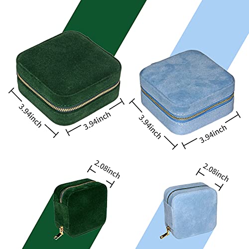 Travel Velvet Jewelry Box with Mirror, Mini Gifts Case for Women Girls, Small Portable Organizer Boxes for Rings Earrings Necklaces Bracelets