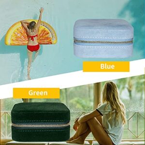 Travel Velvet Jewelry Box with Mirror, Mini Gifts Case for Women Girls, Small Portable Organizer Boxes for Rings Earrings Necklaces Bracelets