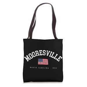 Mooresville NC Retro American Flag USA City Name Tote Bag