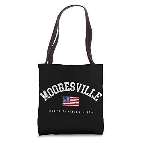 Mooresville NC Retro American Flag USA City Name Tote Bag