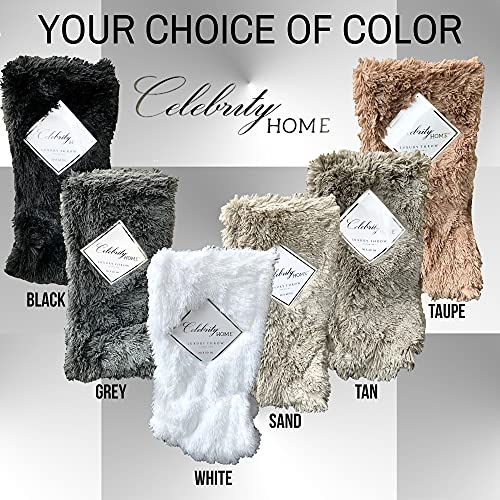 NO Shedding Decorative Luxury Faux Suede Backed Throw Blanket for Home 400 GSM, 50” by 60” (Black)