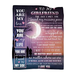 jopjoliw girlfriend blanket-i love you blanket to girlfriend-gifts for girlfriend-romantic anniversary birthday for her throw blanket 60″x50″