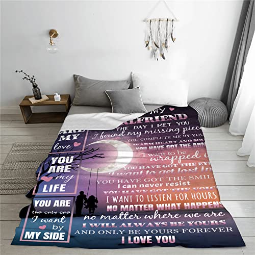 JOPJOLIW Girlfriend Blanket-I Love You Blanket to Girlfriend-Gifts for Girlfriend-Romantic Anniversary Birthday for Her Throw Blanket 60"x50"