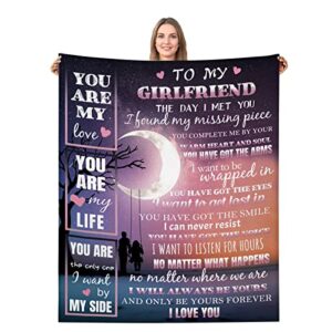 JOPJOLIW Girlfriend Blanket-I Love You Blanket to Girlfriend-Gifts for Girlfriend-Romantic Anniversary Birthday for Her Throw Blanket 60"x50"