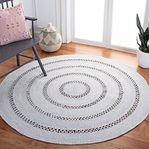 safavieh cape cod collection 5′ round grey cap221f handmade braided area rug